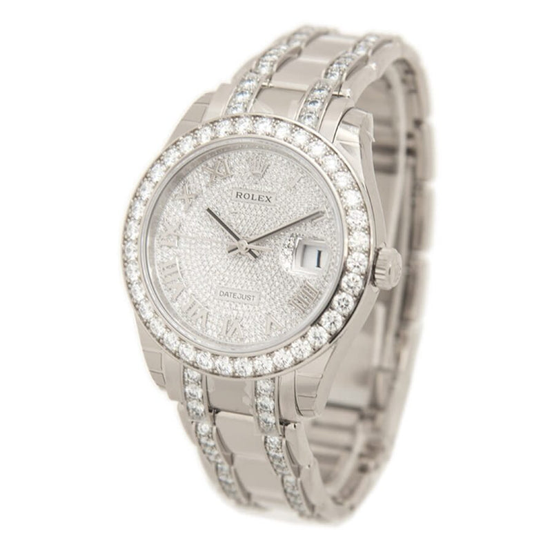Rolex Datejust Pearlmaster 39 Automatic Chronometer Diamond Silver Dial Watch #86289DRPM - Watches of America #4