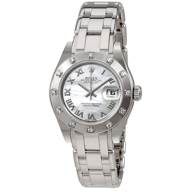 Rolex Datejust Pearlmaster Mother of Pearl Dial 18kt White Gold Ladies Watch #80319MRPM - Watches of America
