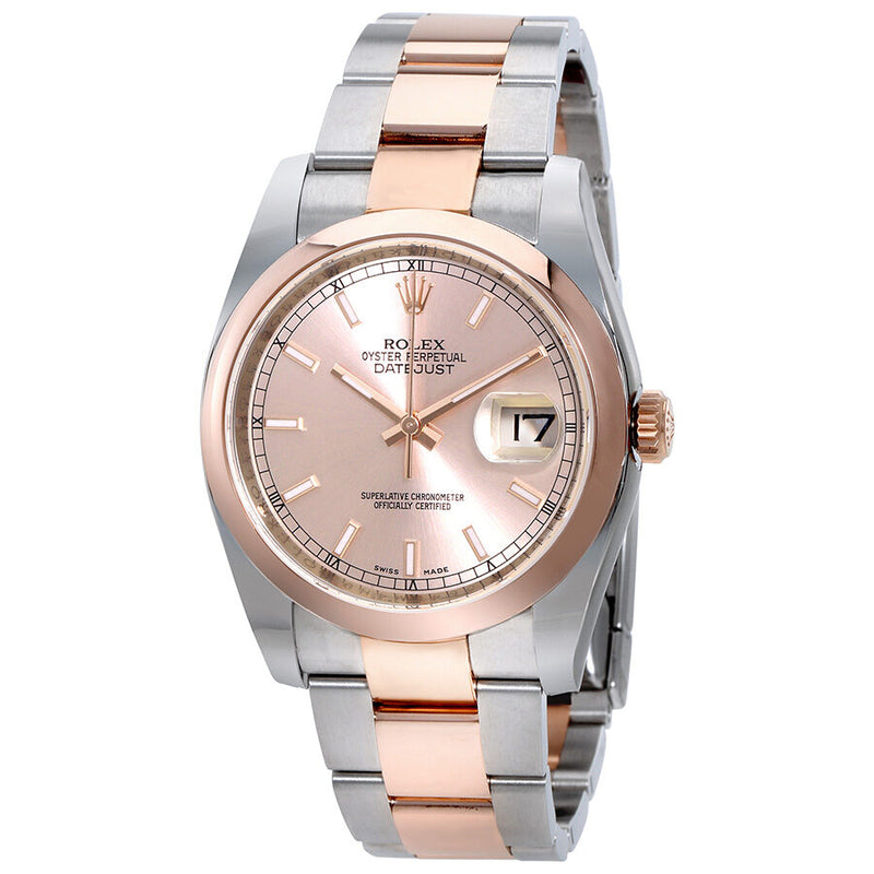 Rolex Datejust Pink Dial Stainless Steel and 18ct Everose Gold Automatic Watch #116201PSO - Watches of America