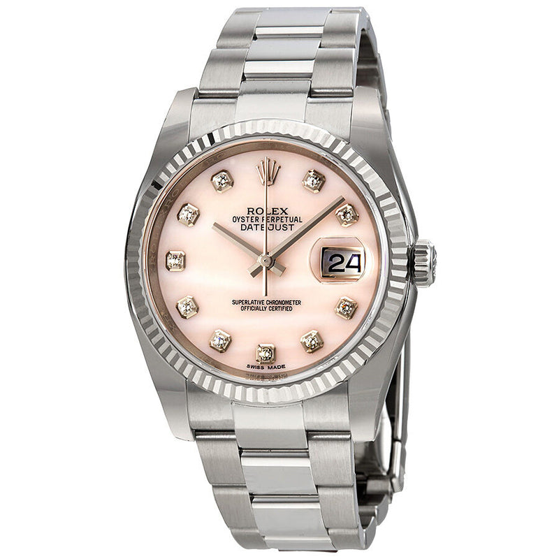 Rolex Datejust Pink Mother of Pearl Diamond Ladies Watch #116234PMDO - Watches of America