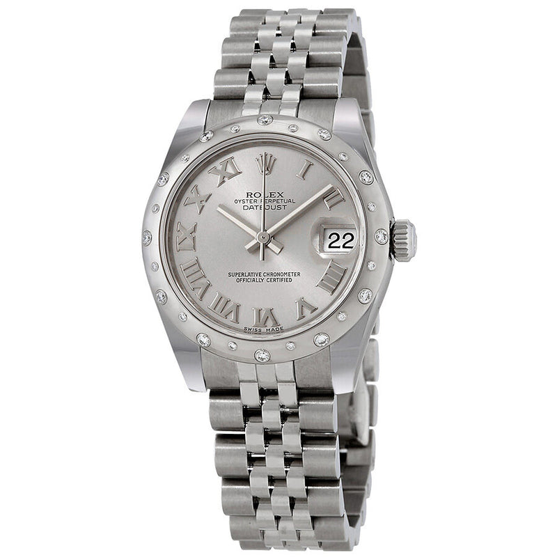 Rolex Datejust Rhodium Dial Stainless Steel and 18K White Gold Automatic Ladies Watch 178344SRJ#178344RRJ - Watches of America
