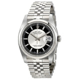 Rolex Datejust Silver and Black Dial Automatic Men's Watch #116200SBKSJ - Watches of America