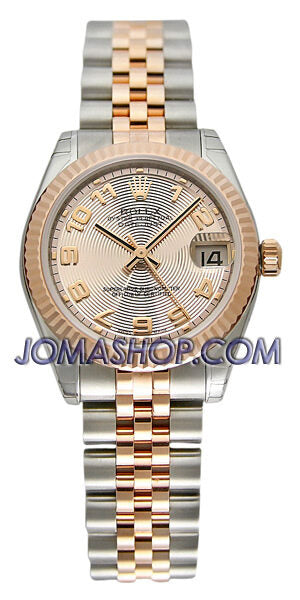 Rolex Datejust Lady 31 Silver Dial Stainless Steel and 18K Everose Gold Jubilee Bracelet Automatic Watch #178271SAJ - Watches of America