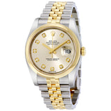 Rolex Datejust Silver Automatic Stainless Steel and 18K Yellow Gold Men's #116203SDJ - Watches of America