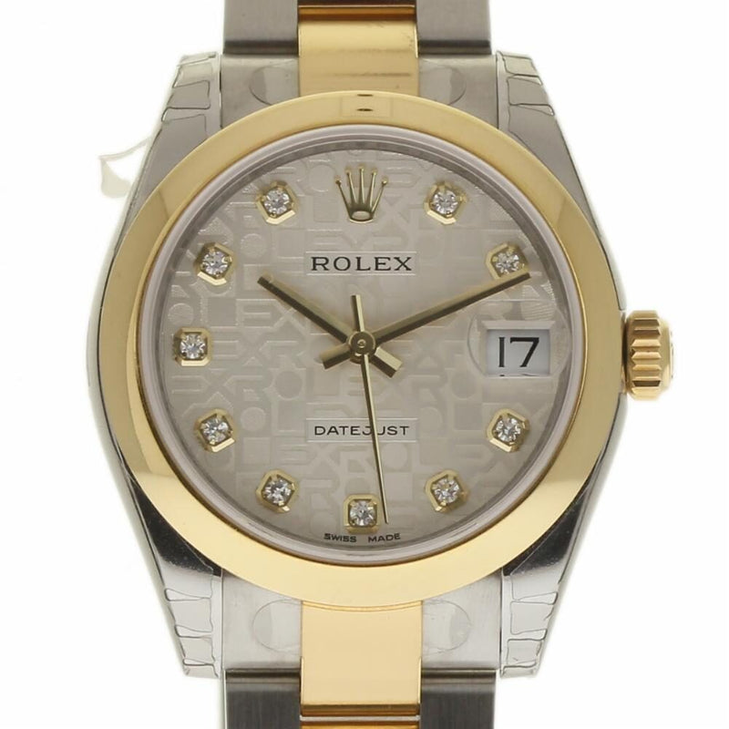 Rolex Datejust Silver Diamond Dial Automatic Ladies Oyster Watch #178243SDO - Watches of America