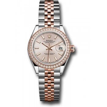 Rolex Datejust Sundust Dial Automatic Ladies Steel and 18K Everose Gold Jubilee Watch #279381SNSJ - Watches of America