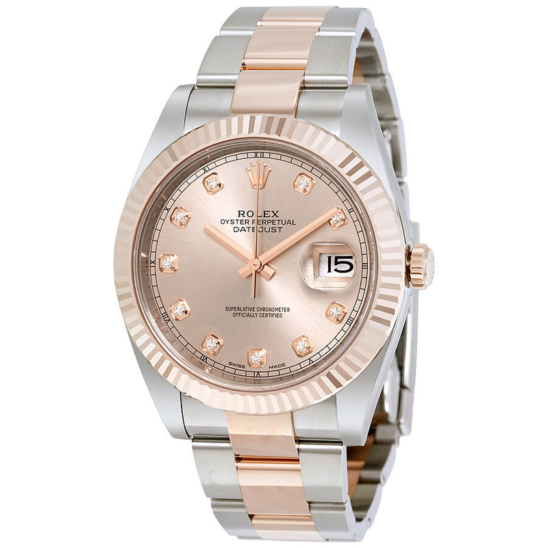 Rolex Datejust Sundust Diamond Dial Steel and 18 Everose Gold Men's Watch #126331SNDO - Watches of America