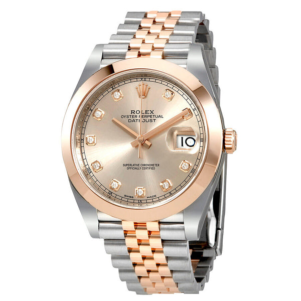 Rolex Datejust Sundust Diamond Steel and 18K Everose Gold Men's Watch #126301SNDJ - Watches of America