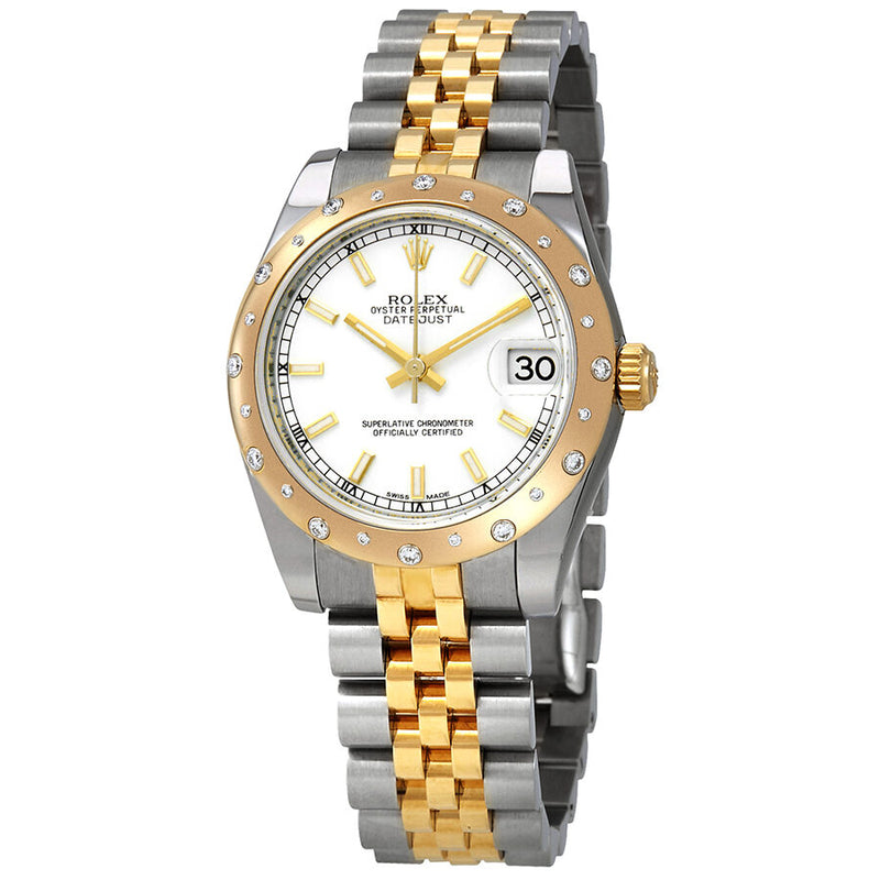 Rolex Datejust White Dial Automatic Ladies Steel and 18ct Yellow Gold Jubilee Watch #78343WSJ - Watches of America