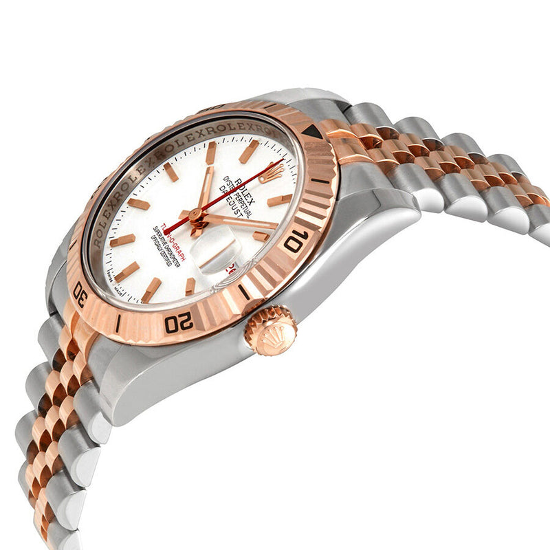 Rolex Datejust White Index Dial 18k Rose Gold Turn-o-Graph Bezel Jubilee Bracelet Men's Watch #116261WSJ - Watches of America #2