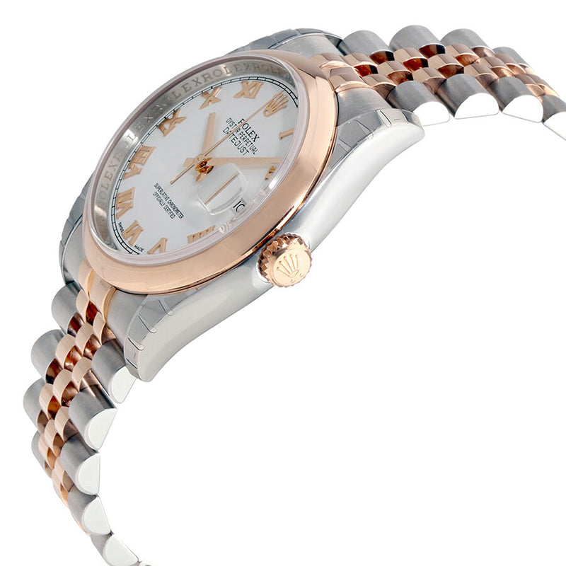 Rolex Datejust White Roman Dial Jubilee Bracelet Two Tone Men's Watch #116201WRJ - Watches of America #2
