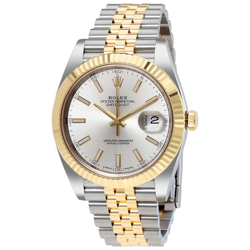 Rolex Datejust41 Silver Dial Steel and 18K Yellow Gold Jubilee Men's Watch #126333SSJ - Watches of America