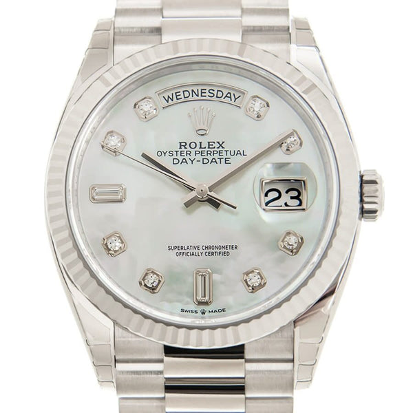 Rolex Day-Date 36 Automatic Mother of Pearl Diamond Dial President Watch #128239MDP - Watches of America