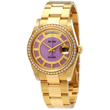 Rolex Day-Date 36 Carousel of Lavender Jade Dial Ladies 18kt Yellow Gold Oyster Watch #118348LVDO - Watches of America