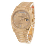 Rolex Day-Date 36 Champagne Diamond Dial 18kt Yellow Gold President Watch #128238CDP - Watches of America #3