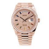 Rolex Day-Date 36 Paved Dial Automatic 18kt Everose Gold President Watch #128345DSP - Watches of America #2