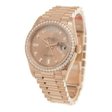 Rolex Day-Date 36 Rose Diamond Dial Automatic 18kt Everose Gold President Watch #128345PDP - Watches of America #3