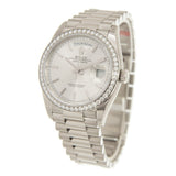 Rolex Day-Date 36 Silver Dial 18kt White Gold President Watch #128349SSP - Watches of America #4
