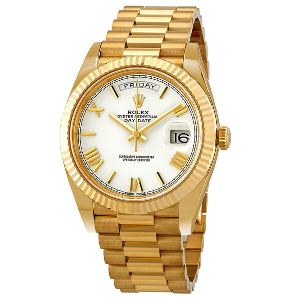 Rolex Day-Date 40 Automatic White Dial Men's 18kt Yellow Gold President Watch #228238WRP - Watches of America
