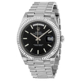 Rolex Day-Date 40 Black Dial 18K White Gold President Automatic Men's Watch BKSP#228239 - Watches of America