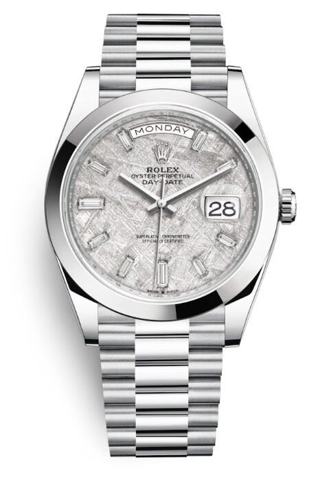 Rolex Day Date 40 Meteorite Diamond Dial Automatic Men's Platinum President Watch #228206MTDP - Watches of America