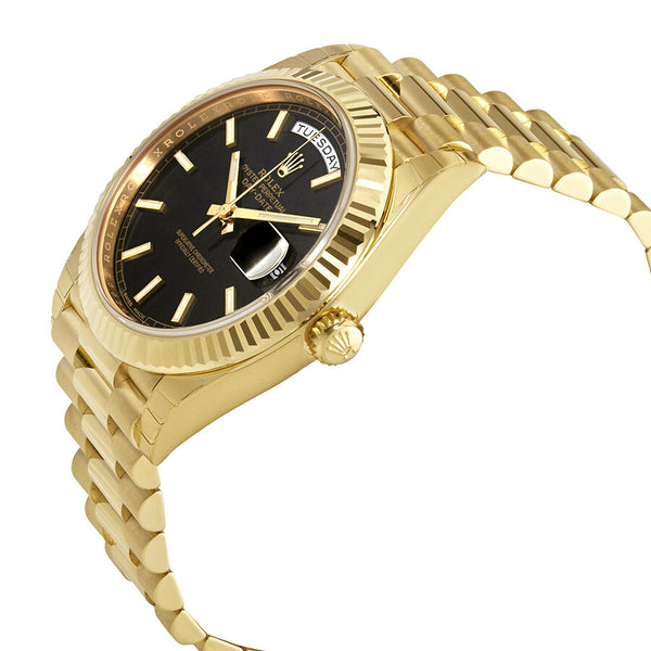 Rolex Day Date Automatic Black Diagonal Motif Dial Men's Watch 228238BKDMSP #228238BKSP - Watches of America #2