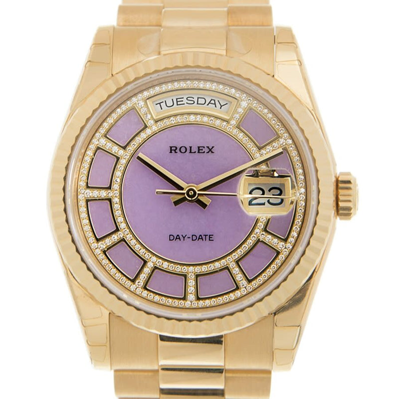 Rolex Day-Date Diamond Purple Dial Ladies Watch #118238 LDP - Watches of America