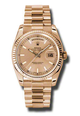 Rolex Day-Date Champagne Dial 18K Everose Gold President Automatic Men's Watch #118235CSP - Watches of America