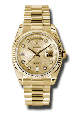 Rolex Day-Date Champagne Dial 18K Yellow Gold President Automatic Men's Watch #118238CJDP - Watches of America