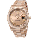 Rolex Day-Date II Champagne Dial 18K Everose Gold President Automatic Men's Watch #218235CRP - Watches of America