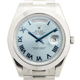 Rolex Day-Date II Ice Blue Dial Platinum President Automatic Men's Watch #218206IBLRP - Watches of America