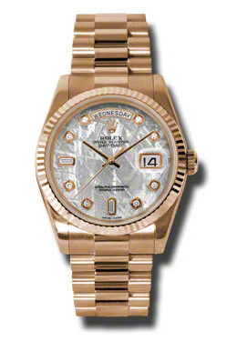 Rolex Day-Date Meteorite Dial 18K Everose Gold President Automatic Men's Watch #118235MTDP - Watches of America