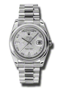 Rolex Day-Date Meteorite Dial Platinum President Automatic Ladies Watch #118206MTDP - Watches of America