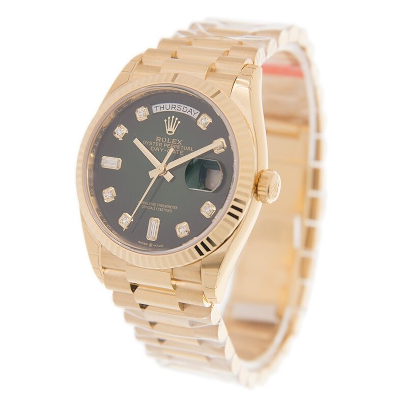 Rolex Day-Date President Automatic Chronometer Green Ombre Diamond Ladies Watch #128238-0069 - Watches of America #3