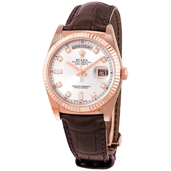 Rolex Day-Date President Automatic Pink Champagne Diamond Dial Unisex Watch #118135PKDL - Watches of America
