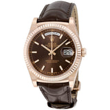 Rolex Day-Date President Chocolate Dial 18kt Everose Gold Automatic Men's Watch #118135CHSL - Watches of America