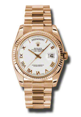 Rolex Day-Date White Dial 18K Everose Gold President Automatic Men's Watch #118235WRP - Watches of America