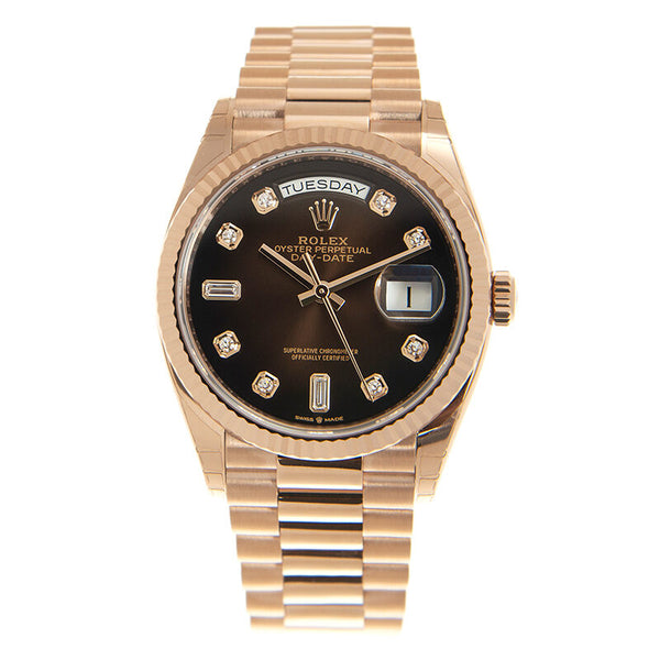 Rolex Day-Date 36 Automatic Diamond Brown Dial Watch #128235CHDP - Watches of America #2
