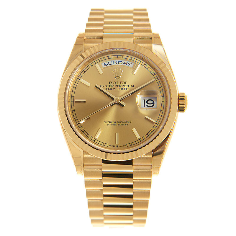 Rolex Day-Date 36 Champagne Dial 18kt Yellow Gold President Watch #128238CSP - Watches of America #2