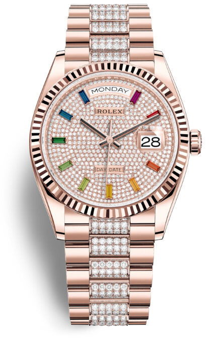 Rolex Day-Date 36 Paved Dial Automatic Diamond-Set President Watch 128235MDDP#128235DSDP - Watches of America