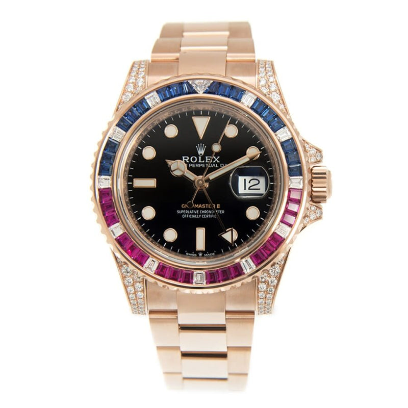Rolex GMT-MASTER II Automatic Chronometer Diamond Black Dial Watch #126755SARU - Watches of America #3