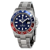 Rolex GMT-Master II Blue Dial Automatic Men's 18kt White Gold Oyster Pepsi Bezel Men Watch #116719BLSO - Watches of America