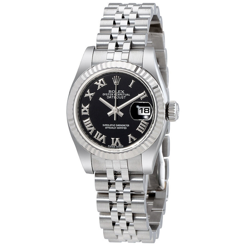 Rolex Lady Datejust 26 Black Dial Stainless Steel Jubilee Bracelet Automatic Watch 179174BKRJ#179174-BKRJ - Watches of America