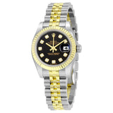Rolex Lady Datejust 26 Black with 10 Diamonds Dial Stainless Steel and 18K Yellow Gold Jubilee Bracelet Automatic Watch #179173BKDJ - Watches of America