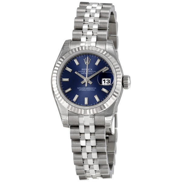Rolex Lady Datejust 26 Blue Dial Stainless Steel Jubilee Bracelet Automatic Watch 179174BLSJ#179174-BLSJ - Watches of America