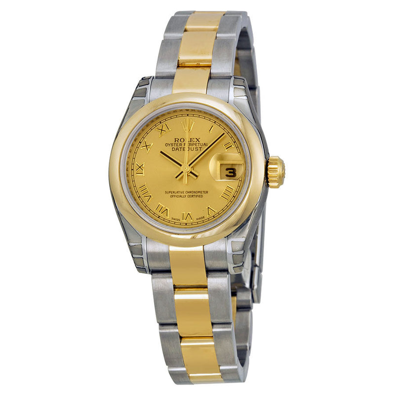 Rolex Lady Datejust 26 Champagne Dial Stainless Steel and 18K Yellow Gold Oyster Bracelet Automatic Watch #179163CRO - Watches of America