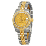 Rolex Lady Datejust 26 Champagne Goldust Mother of Pearl Dial Stainless Steel and 18K Yellow Gold Jubilee Bracelet Automatic Watch #179173CGDMDJ - Watches of America
