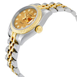 Rolex Lady Datejust 26 Champagne Jubilee With 10 Diamonds Dial Stainless Steel and 18K Yellow Gold Jubilee Bracelet Automatic Watch #179173CJDJ - Watches of America #2