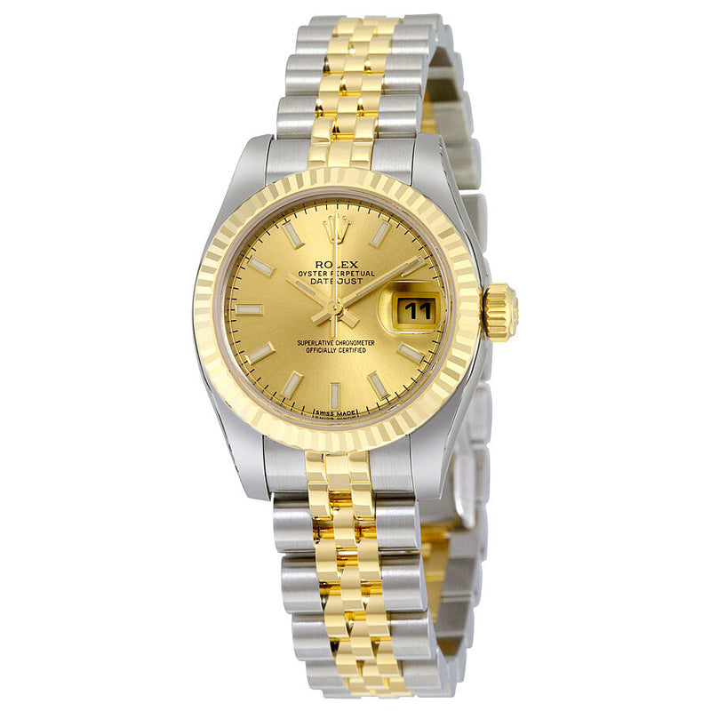Rolex Lady Datejust 26 Gold Dial Stainless Steel and 18K Yellow Gold Jubilee Bracelet Automatic Watch 179173CSJ#179173-CSJ - Watches of America