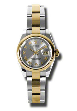 Rolex Lady Datejust 26 Grey Dial Stainless Steel and 18K Yellow Gold Oyster Bracelet Automatic Watch #179163GYRO - Watches of America